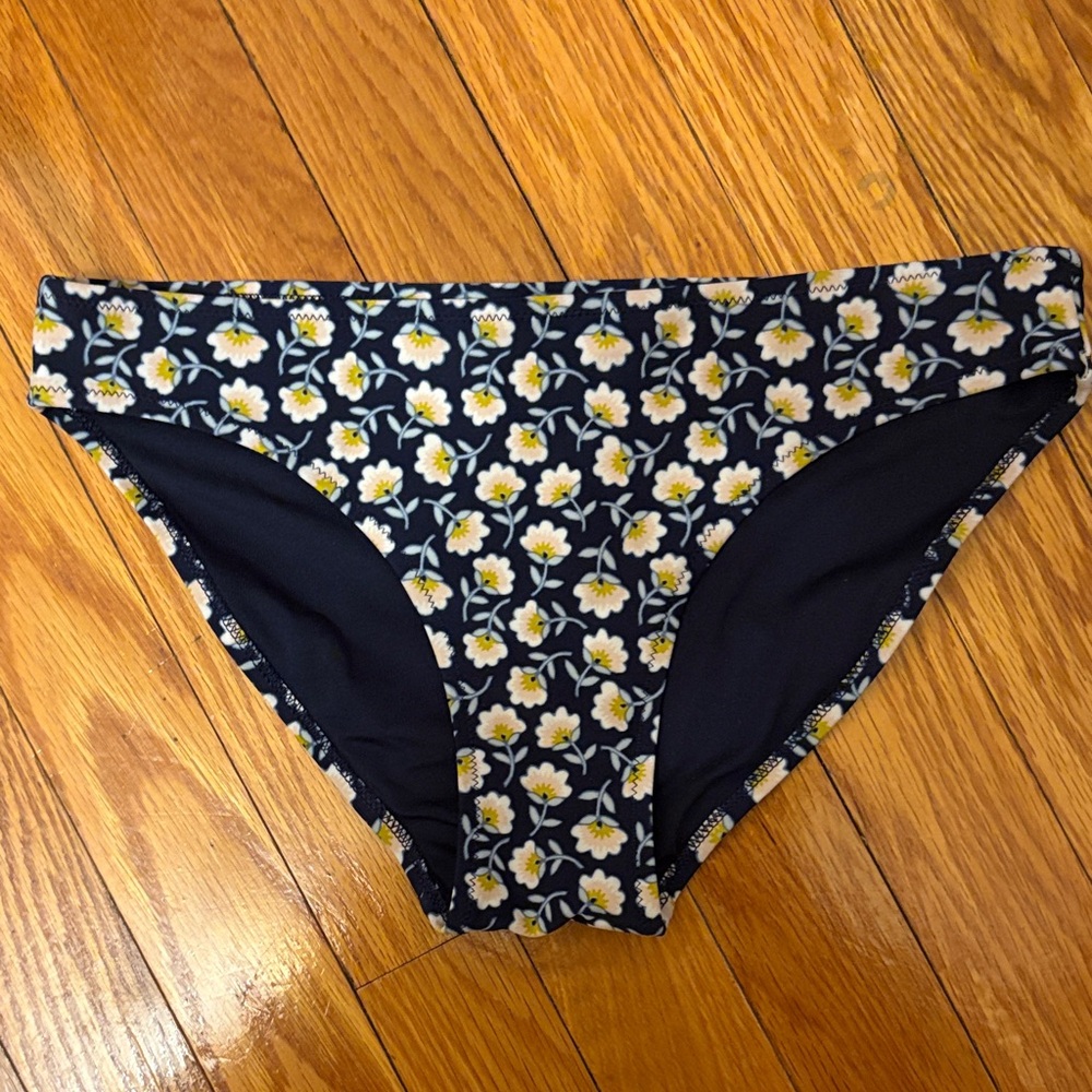 Aerie Navy Floral Bikini Bottoms